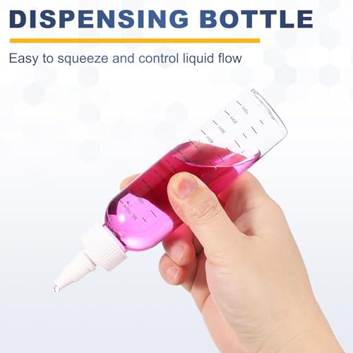 PATIKIL 230ml 8oz,9 Pcs Plastic Squeeze Dispensing Bottle,Transparent,White - color: Transparent/White, size: 230ml
