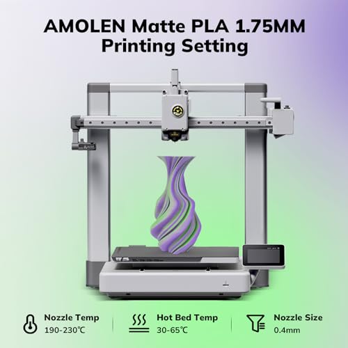 AMOLEN Matte PLA 3D Printer Filament 1.75mm Dual Color Green Purple 1KG - color: Green Purple
