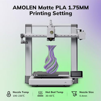 AMOLEN Matte PLA 3D Printer Filament 1.75mm Dual Color Green Purple 1KG - color: Green Purple