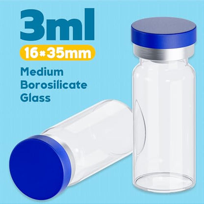 3mL Vials for Injections with Self-Healing Injection Port and Sealed Cap - size: 3ml