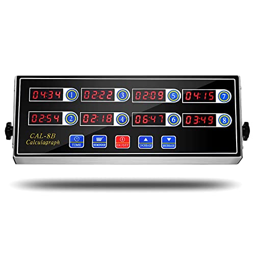 Kitchen Timers for Cooking, 8 Channel, Commercial Grade, Stainless Steel, LED Digital, Loud Alarm, - size: 8 Channel Timer