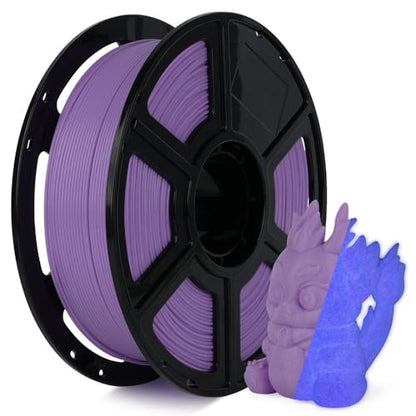 FLASHFORGE Glow in The Dark Rapid PLA Filament 1.75mm, High Flow Speedy 3D Printer Filament Luminous Purple, Max 500mm/s High-Speed Printing, High Brightness and Long-Lasting Glowing Effect - color: Luminous Purple