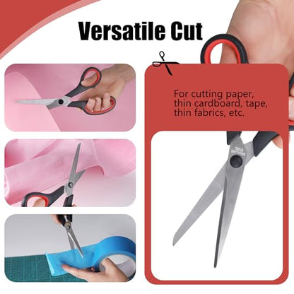 Lichamp 12pc 8.5" Multipurpose Scissors Comfort Grip Office/School/Home/Art