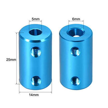 uxcell 5mm to 6mm Bore Rigid Coupling Set Screw L25XD14 Aluminum Alloy,Shaft Coupler Connector,Motor Accessories,Blue - size: 5mm to 6mm