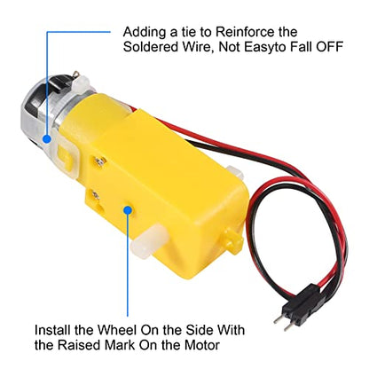 8PCS DC Electric Gear Motor TT DC 3V-6V Prewired Gear Motor Dual Shaft Intelligent Car Chassis with 2Pin Male Connector Wire 1:48 for Arduino Smart RC Car Robot Toys DIY Kit - size: 8pcs, style: TT Motor with Wire
