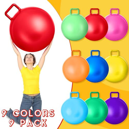 Meooeck 9 Pack 29 Inch Hopper Balls for Adults, with Handles and Air Pump - size: 29 Inch