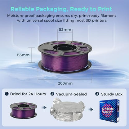 FLASHFORGE Rapid PLA Filament 1.75mm Aurora Purple, 500mm/s High Speed Printing, 3D Printer Filament 1kg Spool, Dimensional Accuracy +/- 0.02mm, Enjoy Exceptional Print Quality - color: Aurora Purple