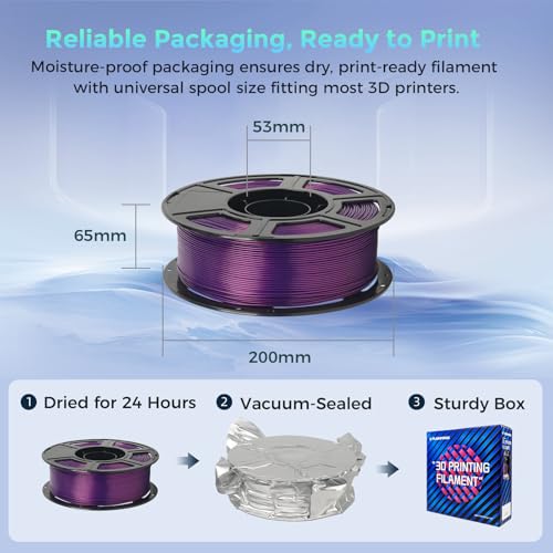 FLASHFORGE Rapid PLA Filament 1.75mm Aurora Purple, 500mm/s High Speed Printing, 3D Printer Filament 1kg Spool, Dimensional Accuracy +/- 0.02mm, Enjoy Exceptional Print Quality - color: Aurora Purple