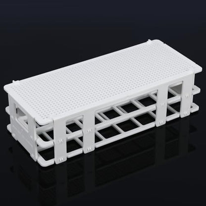 stonylab Test Tube Rack, 0.98 in 24-Place White Plastic Holder Stand Rack, 3-Tier Design and Detachable, for Laboratory Use - size: 25 mm