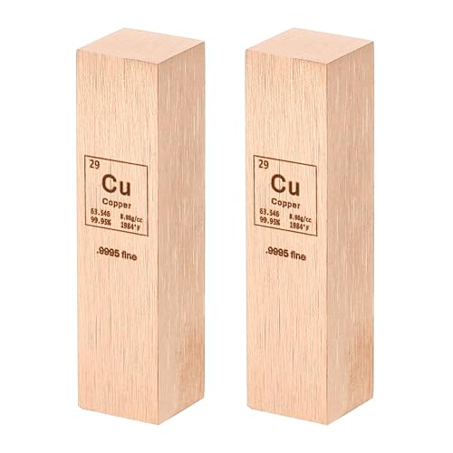 PATIKIL 2Pcs Copper Cube, 0.5x0.5x2 Cu Density Stick High Density Element Rod Unique Metal Cube Periodic Table of Elements Collections Lab Experiment Teacher Scientific Classes - style: Copper