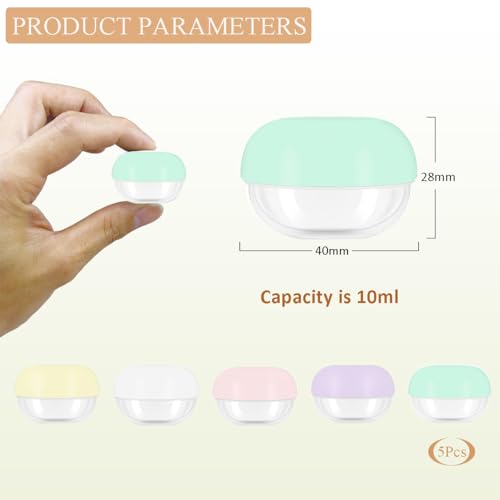 5 Pcs 10ml Small Travel Containers - Convenient Travel Jars for Creams - size: 10ml