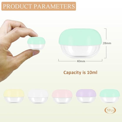 5 Pcs 10ml Small Travel Containers - Convenient Travel Jars for Creams - size: 10ml