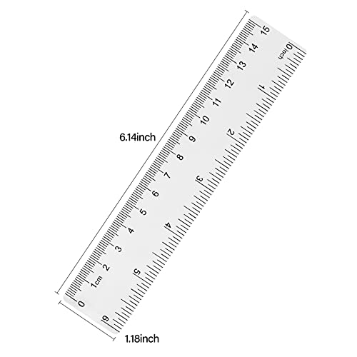Unjoo Clear Plastic Ruler 6 Inch Straight Rulers, for School, Office, 2pcs - color: 6in/2pcs, size: 6in