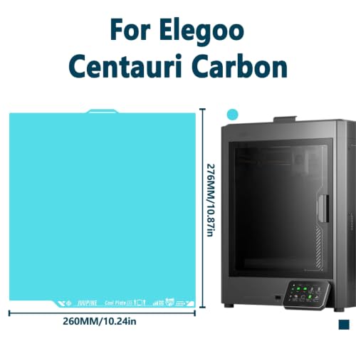 Cool Plate for Elegoo Centauri Carbon/Centauri Carbon 2 Build Plate No Heating Texture PEI Sheet 260X271mm Double Sided PLA Plate Strong Viscosity Cold Plate for Elegoo CC/CC2 3D Printer Platforms - size: 260x276mm (for Elegoo cc)