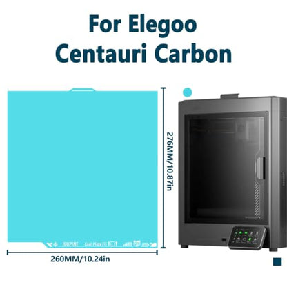 Cool Plate for Elegoo Centauri Carbon/Centauri Carbon 2 Build Plate No Heating Texture PEI Sheet 260X271mm Double Sided PLA Plate Strong Viscosity Cold Plate for Elegoo CC/CC2 3D Printer Platforms - size: 260x276mm (for Elegoo cc)