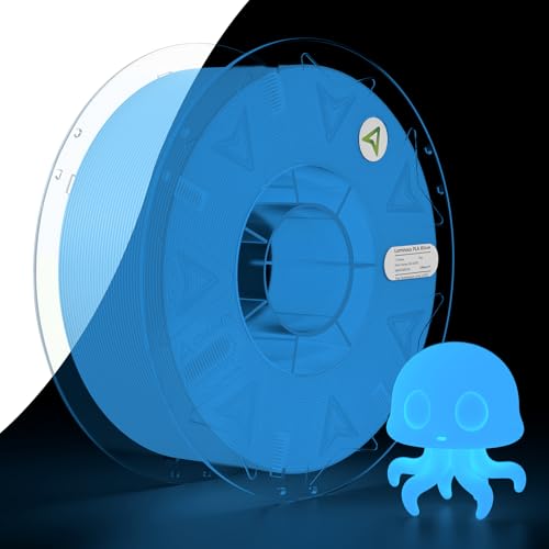 Creality Official Hyper PLA Filament 1.75mm, Glow in The Dark Filament, 3D Luminous PLA Printer Filament, RFID Filament, Best with UV Lamps, Fit Most FDM 3D Printers, 1KG Spool (2.2 lbs) Blue - color: Luminous Blue