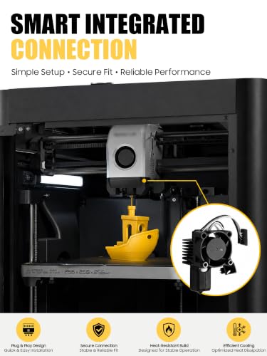 P1P P1S Hotend Complete Kit for Bambu Lab, Hardened Steel Nozzle Assembly Replacement with Ceramic Heater & Fan, 0.2mm 0.4mm 0.6mm Nozzles, High Temperature Hot End Upgrade for 3D Printer - color: Gray