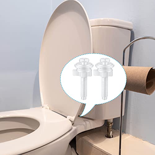 Jetec 2 Pack Toilet Seat Screws Kit, Plastic Bolts Nuts & Washers - color: White