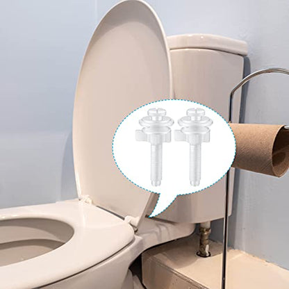 Jetec 2 Pack Toilet Seat Screws Kit, Plastic Bolts Nuts & Washers - color: White