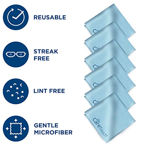 Care Touch Lens Cleaning Wipes with Microfiber Cloths - 200 Lens Wipes for Eyeglasses & 6 Microfiber Cloths - Glasses, Camera Lenses, Screens, Eye Glasses Cleaner for Cleaning Eyeglasses (Pack of 2) - size: 206 Piece Set (Pack of 2)