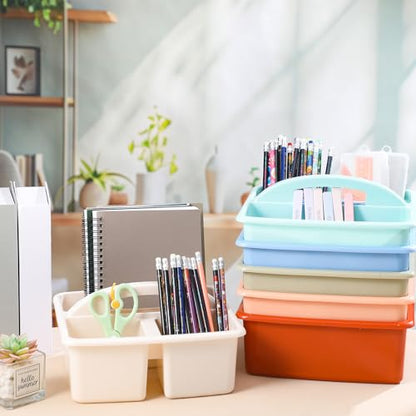 Lineshading 6 Pack 3 Compartment Classroom Table Caddy with Handle Boho