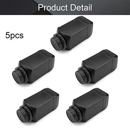 Othmro 5pcs Plastic Lab Chemical Reagent Bottles, 1000ml/33.81oz Wide Mouth Liquid/Solid Square Sample Storage Container Sealing Bottles with Anti-theft Cap Black - color: Black