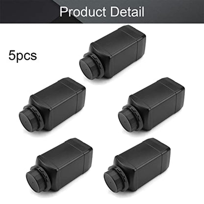 Othmro 5pcs Plastic Lab Chemical Reagent Bottles, 1000ml/33.81oz Wide Mouth Liquid/Solid Square Sample Storage Container Sealing Bottles with Anti-theft Cap Black - color: Black