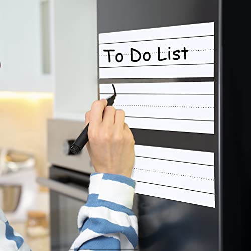 Chinco 5 Pcs Magnetic Dry Erase Sentence Strips 24x3 Inch Lined Erasable