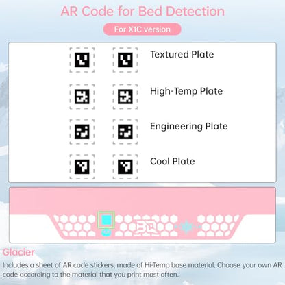 BIQU CryoGrip Pro Glacier Plate for Bambu-Lab X2D,P2S,P1P,P1S,X1C,X1E,A1 - color: Glacier Pink, size: X2D/P2S/P1/X1/A1
