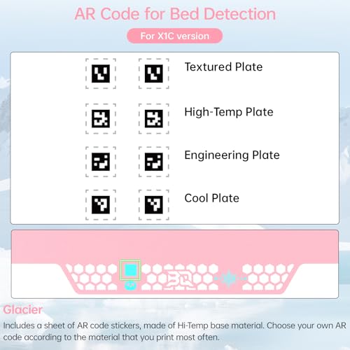 BIQU CryoGrip Pro Glacier Plate for Bambu-Lab X2D,P2S,P1P,P1S,X1C,X1E,A1 - color: Glacier Pink, size: X2D/P2S/P1/X1/A1