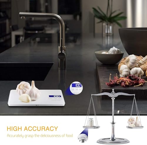 MegaWise Digital Kitchen Scale, 33lb/15kg Capacity, USB Rechargeable