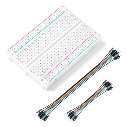 Chanzon 1pcs Solderless Breadboard | 40pcs 24AWG MM Jumper Wires - size: 400 Points
