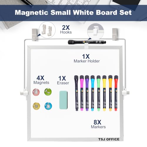 TSJ OFFICE Small White Board - 12 X 12 Inches Silver Framed Dry Erase Board - color: Silver, size: 12"W x 12"H