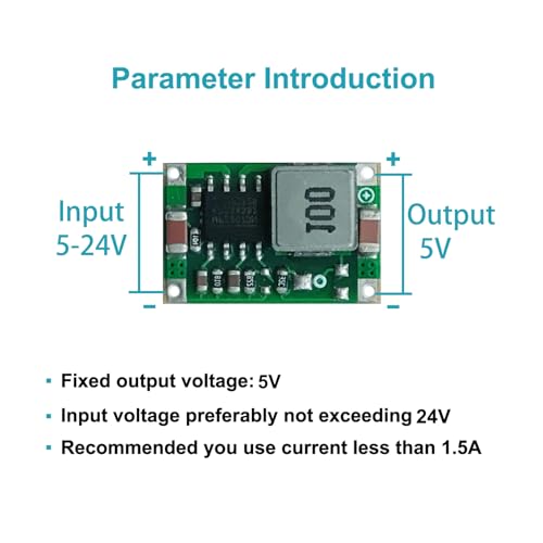 5V Regulator 10pcs Mini Reducer DC 5-23V 12V Buck to 5V Buck Converter Board 1.8A Output Mini360 Small Size Aircraft Model MP1584EN Power Module(Green 5V) - style: 10PCS-5V-Green