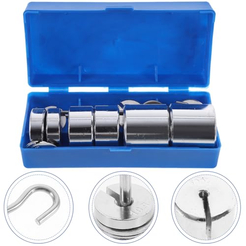 Slotted Weights Set Steel with Hangers Silver