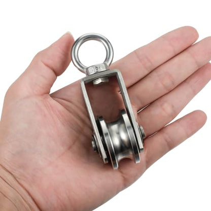 Cable Pulley Wheel Stainless Steel, Bearing Inside, Rope Pulley for Pulley System, Gym Equipment, Clothesline, 2 Pack - size: Swivel pulley