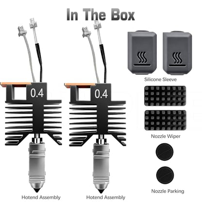 for Snapmaker U1 Nozzle 2 PCS 0.4mm U1 Hotend Full Assembled Plug&Play Ceramic Heating Block Rapid Heating Leak-Proof Design for Snapmaker U1 Extruder Kit Hardened Steel Nozzle 3D Pirnter Accessories - color: 2 PK 0.4MM Hotend Kit