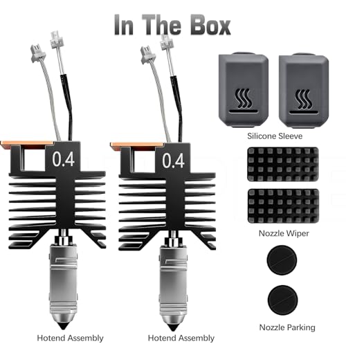for Snapmaker U1 Nozzle 2 PCS 0.4mm U1 Hotend Full Assembled Plug&Play Ceramic Heating Block Rapid Heating Leak-Proof Design for Snapmaker U1 Extruder Kit Hardened Steel Nozzle 3D Pirnter Accessories - color: 2 PK 0.4MM Hotend Kit
