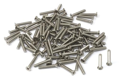 iexcell 100 Pcs M3 x 18mm Thread Pitch 0.5 mm Stainless Steel 304 Phillips Drive Flat Head Countersunk Screws Bolts, Bright Finish - size: M3 x 18mm