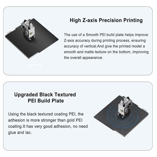 257x257mm Double-Sided PEI Build Plate for Bambu Lab X2D P2S A1 X1C X1 X1E P1P P1S, Black Smooth & Textured Flexible Spring Steel Plate, PLA PLA+ TPU Low Temp Printing Bed - size: 257x257mm