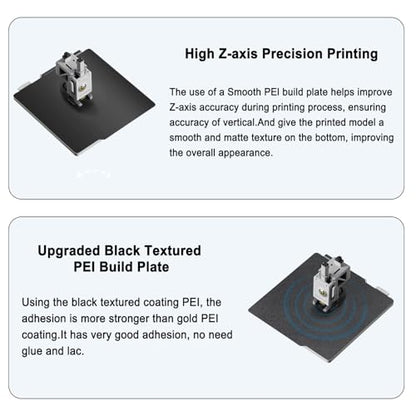 257x257mm Double-Sided PEI Build Plate for Bambu Lab X2D P2S A1 X1C X1 X1E P1P P1S, Black Smooth & Textured Flexible Spring Steel Plate, PLA PLA+ TPU Low Temp Printing Bed - size: 257x257mm