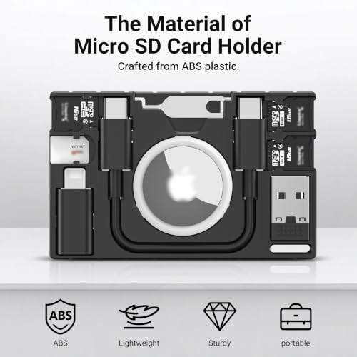Multi-Functional Micro SD Card Holder for AirTag Portable Cable Card - size: Slim Style