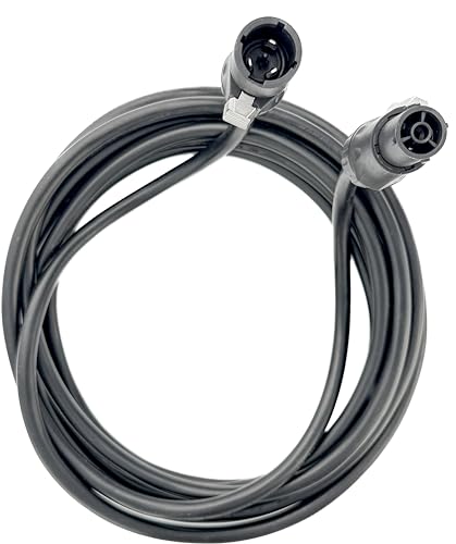 15' True1 Male to Female Jumper, Locking Power Cable, Black, IP65, 14 AWG - size: 15 Foot