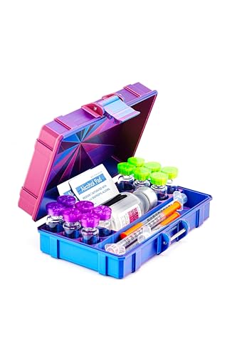 12-Slot 3 ml Vial Case with 30ml & Syringe Storage| Organizer for GLP-1, Peptides, Research - size: 12 x 3ml 1 x 30ml + Storage