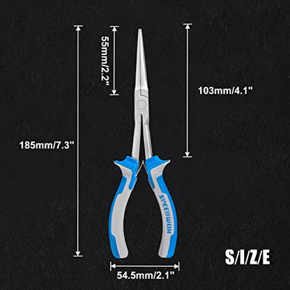 SPEEDWOX 7 Inches Long Reach Needle Nose Pliers Slim Extra Long Nose - style: Needle Nose Pliers