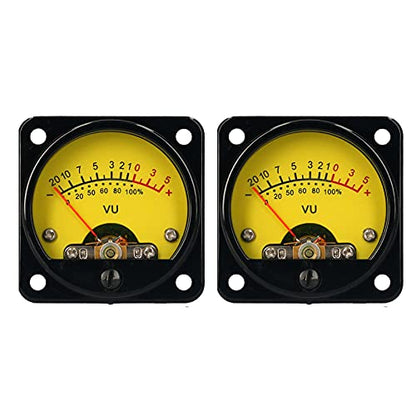 Pongnas 2PCS VU Meters, Multimeter Tester Multimeters with Adjustable Resistor CQ-45-Y for Power Amplifier
