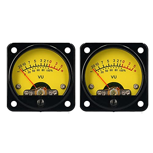Pongnas 2PCS VU Meters, Multimeter Tester Multimeters with Adjustable Resistor CQ-45-Y for Power Amplifier