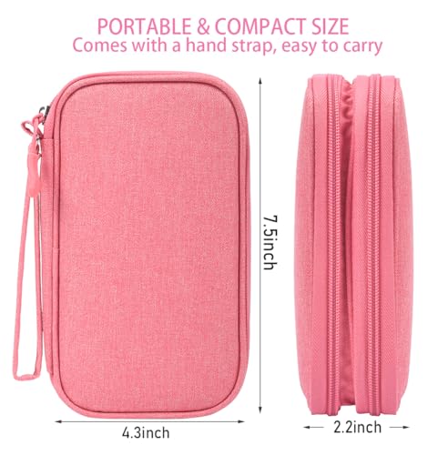 CAAORDKSO Electronics Travel Organizer, Waterproof Cable Organizer Bag, Travel Essentials for Women, Tech Pouch for Travel, Backpack, Cord, Charger, Phone, Power Bank, Earphone (Dark Pink, Medium) - color: Dark Pink, size: Medium
