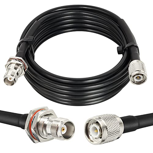 MOOKEERF RG58 TNC Cable 10FT,Low Loss TNC Male to Female Bulkhead Mount Coax Jumper Cable 50 ohm for Radio Scanner,CB Radio,Wi-Fi Radios,GPS Antenna,RF Device,Broadcast - size: 10FT