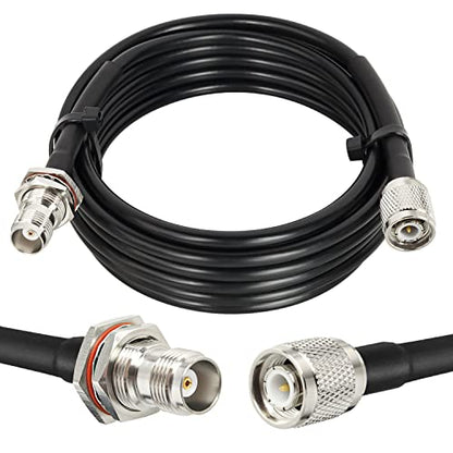 MOOKEERF RG58 TNC Cable 10FT,Low Loss TNC Male to Female Bulkhead Mount Coax Jumper Cable 50 ohm for Radio Scanner,CB Radio,Wi-Fi Radios,GPS Antenna,RF Device,Broadcast - size: 10FT